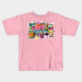 cat doodle 2020 june edition Kids T-Shirt